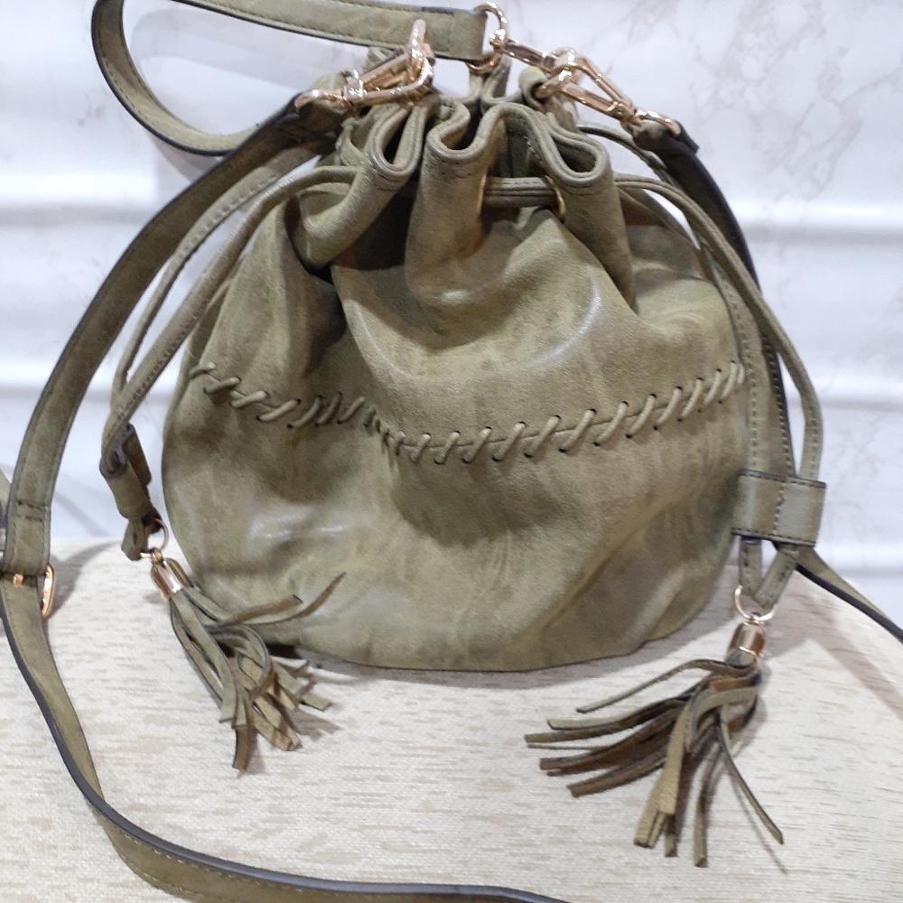 Just Fab Olive Green Crossbody Handbag